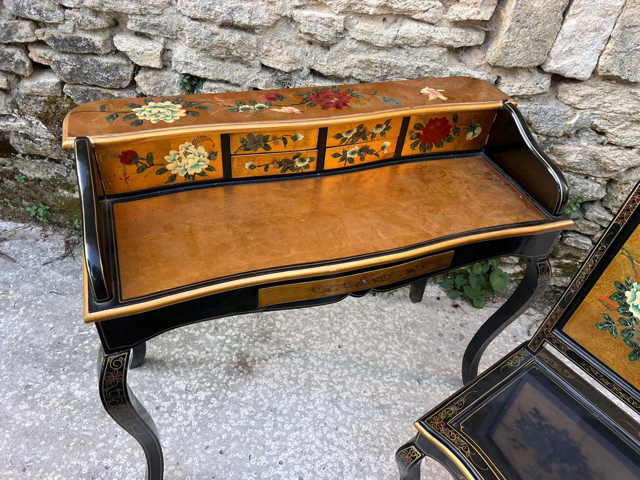 Комплект: Стол/Бюро и Стул в стиле шинуазри