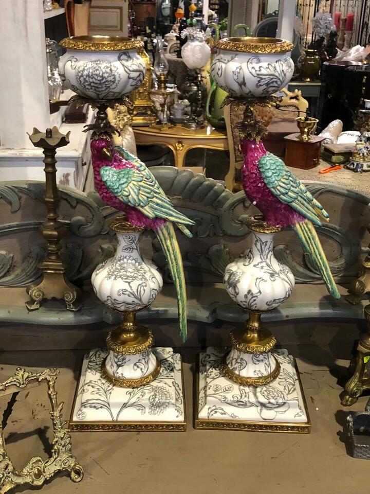 Подсвечник с попугаем 2 штуки