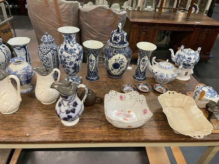 Посуда: вазы/тарелки/чаши винтажные в стиле Делф