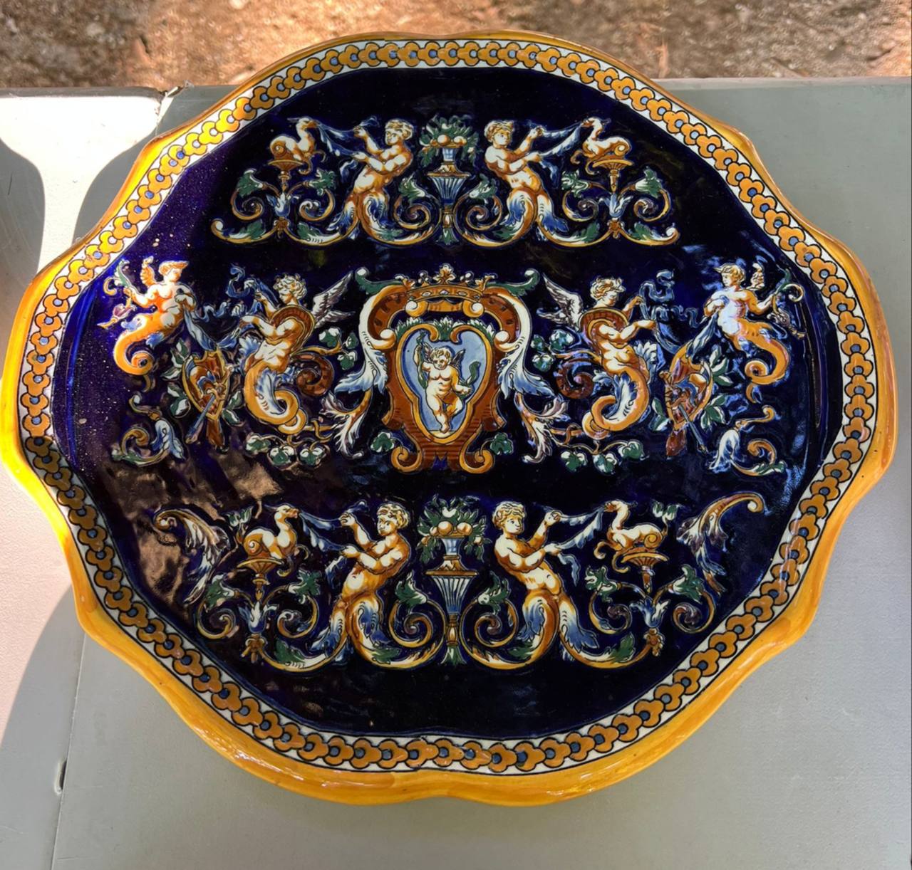 Тарелка декоративная винтажная в стиле Жьен/Gien 2 штуки