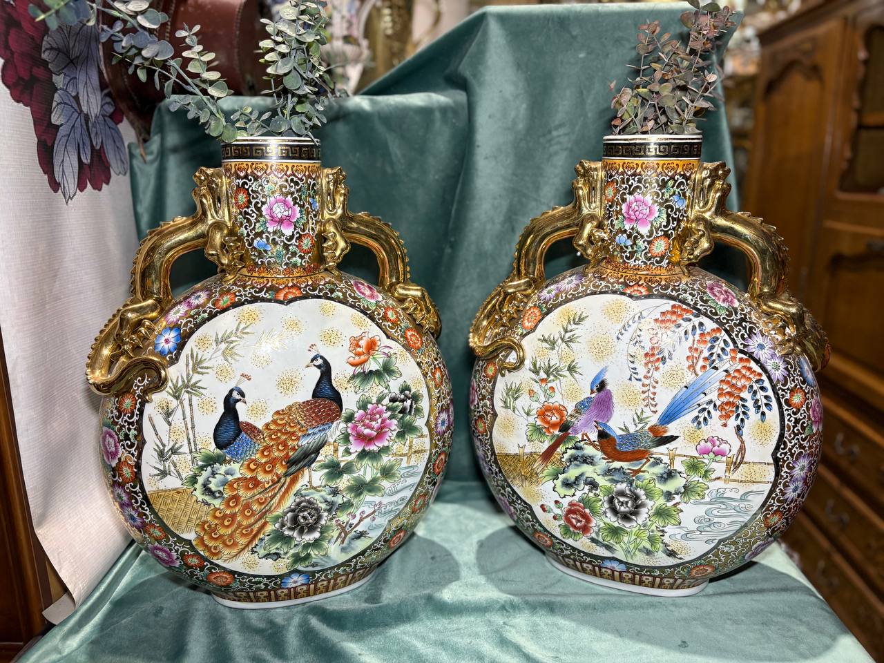 Ваза/Амфора в стиле шинуазри 2 штуки