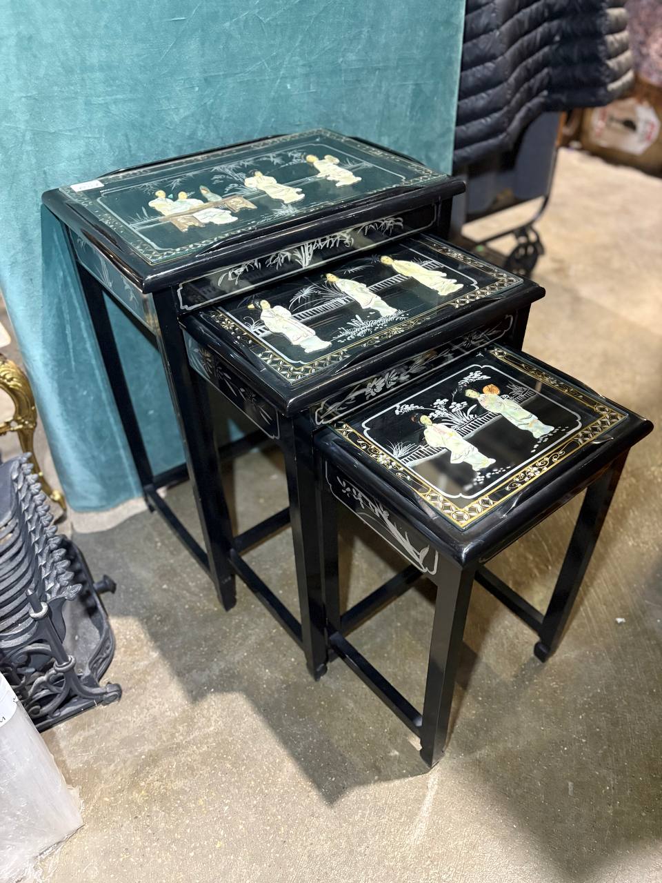 Сет: Стол/Подставка 3 штуки в стиле шинуазри