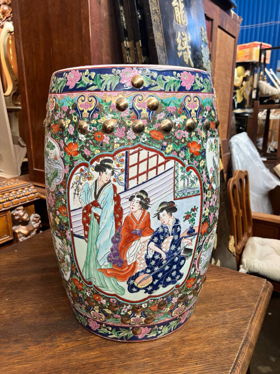 Подставка/Табурет керамический в стие шинуазри