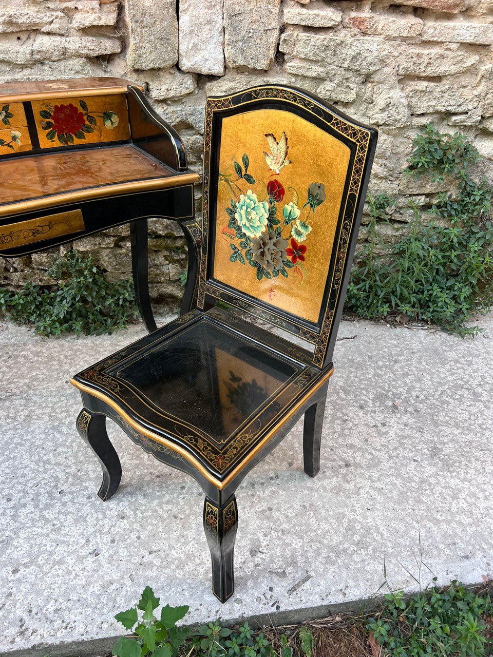 Комплект: Стол/Бюро и Стул в стиле шинуазри