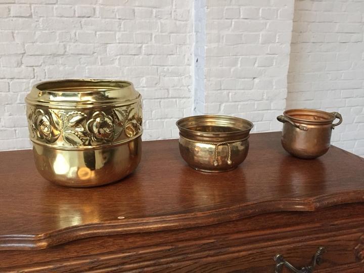 Кашпо 3 штуки медь