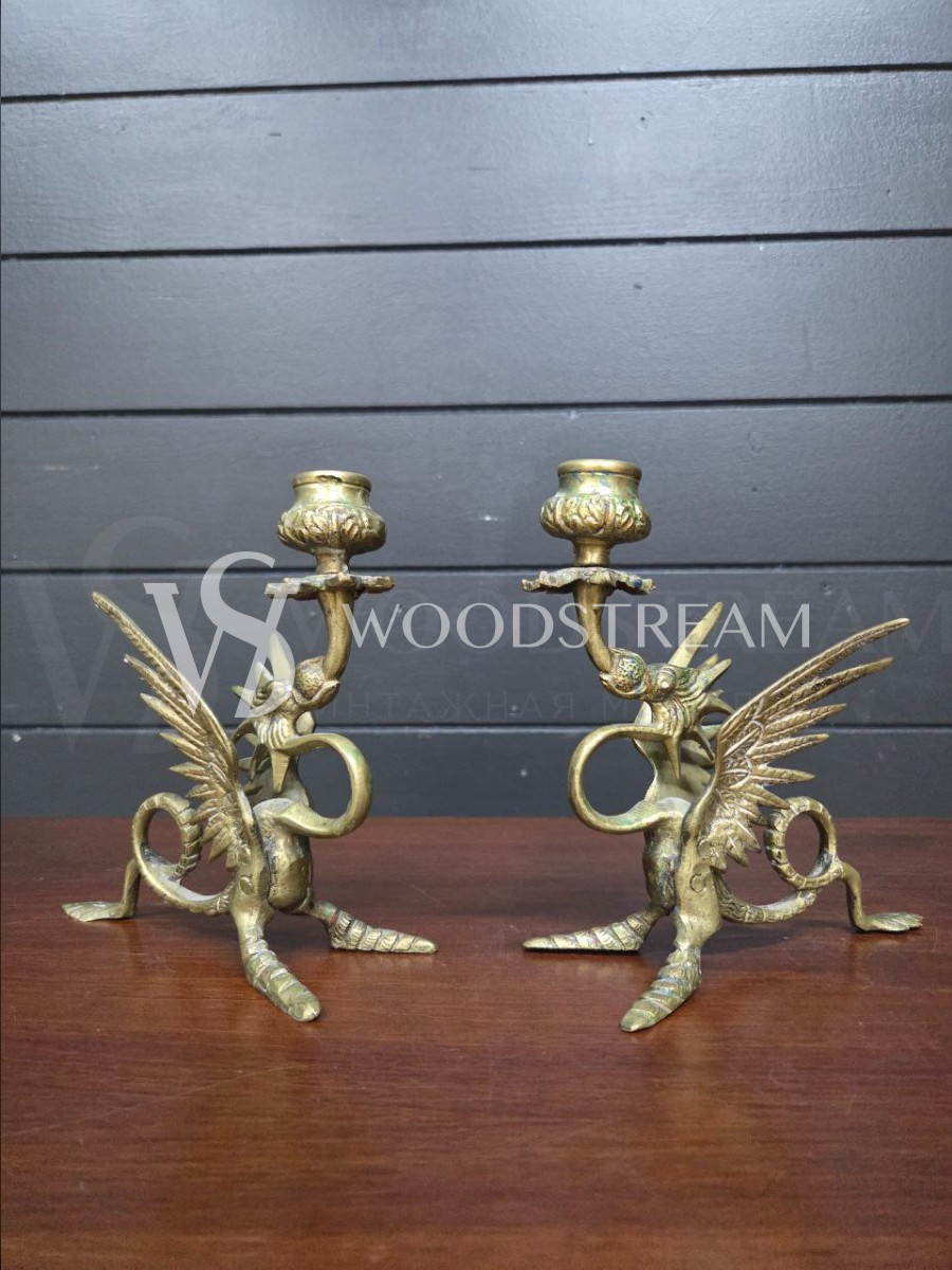 Подсвечник с драконами 2 штуки