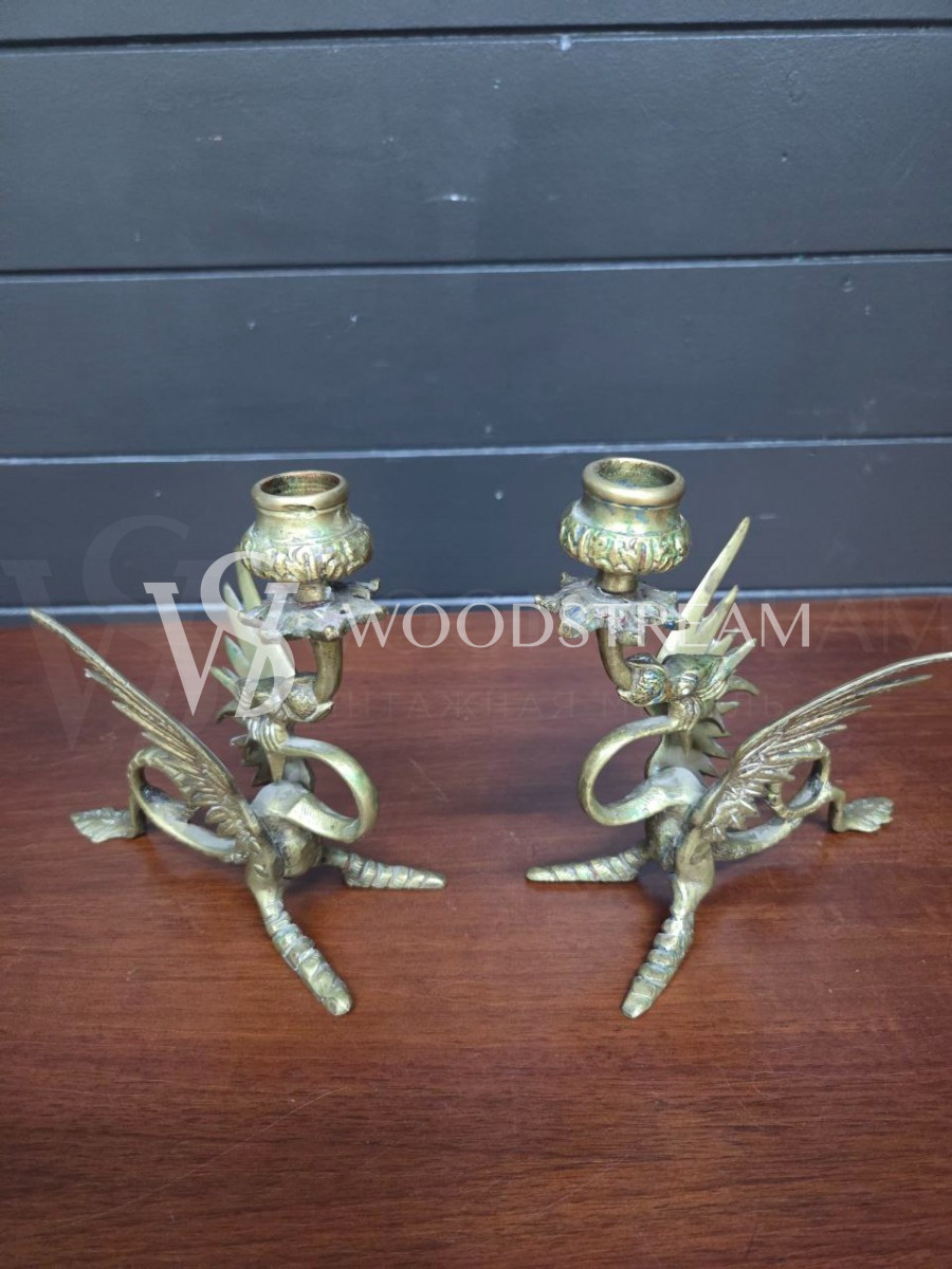 Подсвечник с драконами 2 штуки