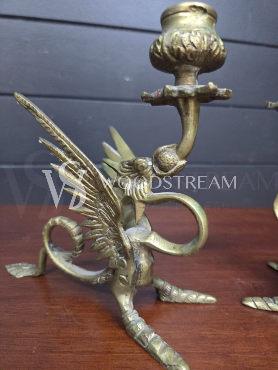 Подсвечник с драконами 2 штуки