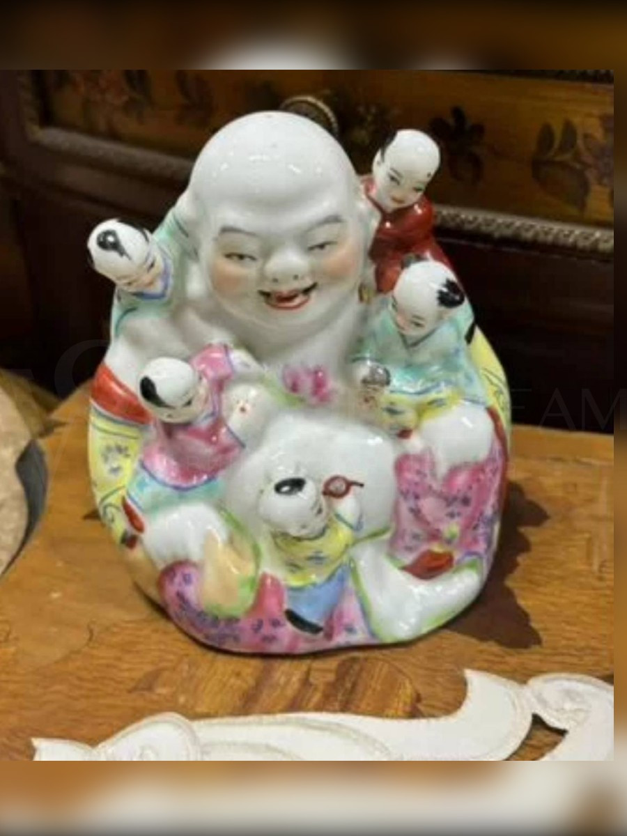 Статуэтка винтажная Хотей с детьми