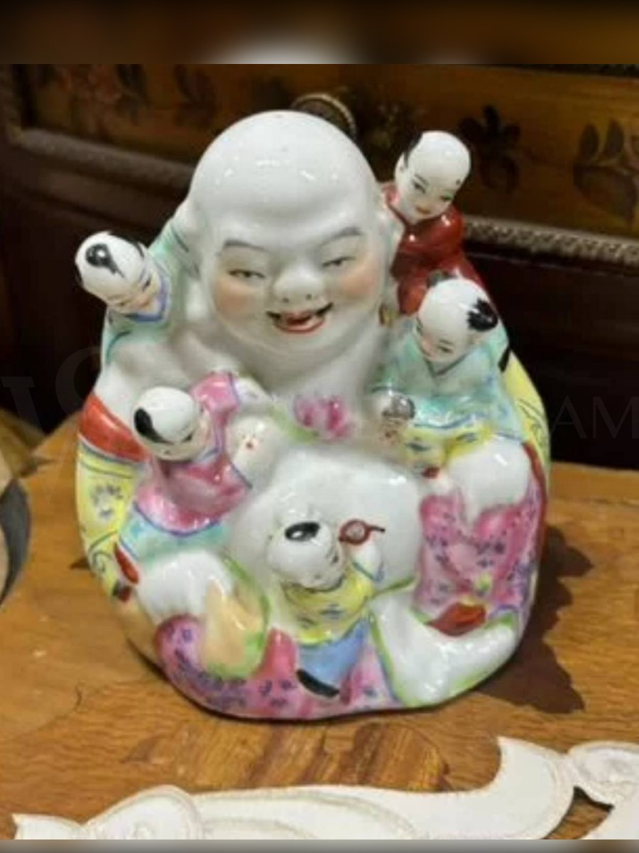 Статуэтка винтажная Хотей с детьми