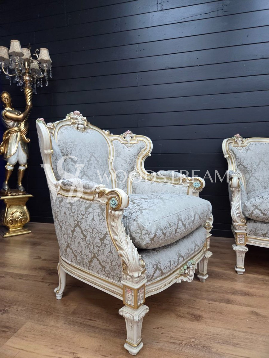 Комплект мягкой мебели для гостиной в стиле венецианского барокко от фабрики Silik