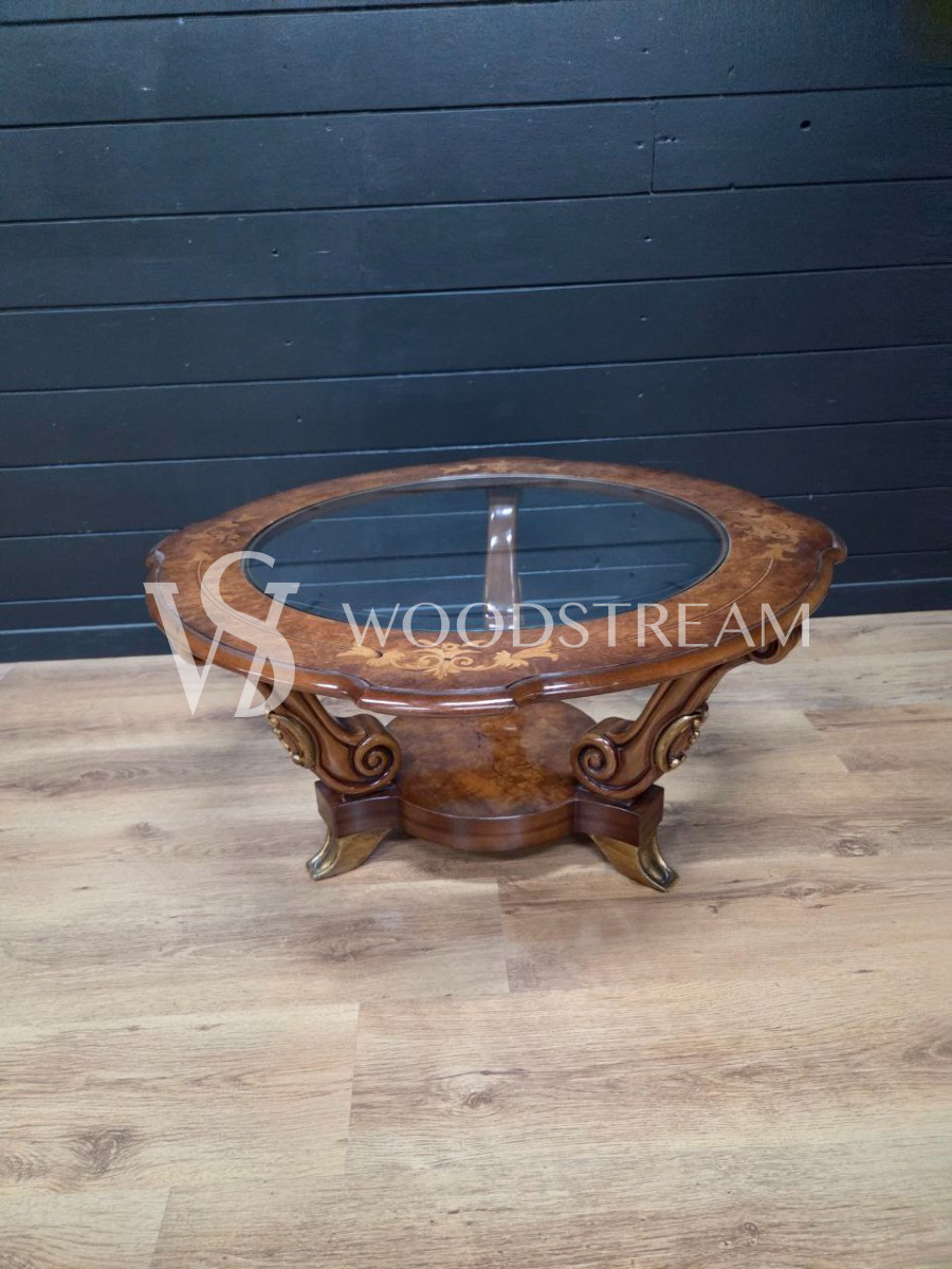 Стол со стеклянной столешницей винтажный