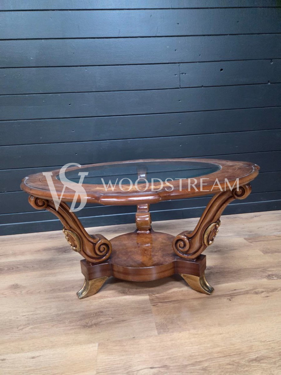 Стол со стеклянной столешницей винтажный