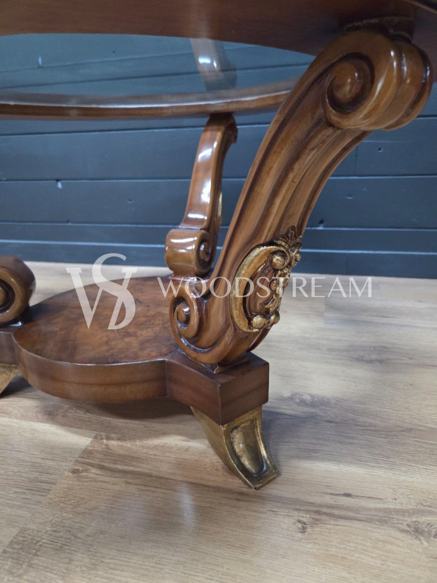 Стол со стеклянной столешницей винтажный