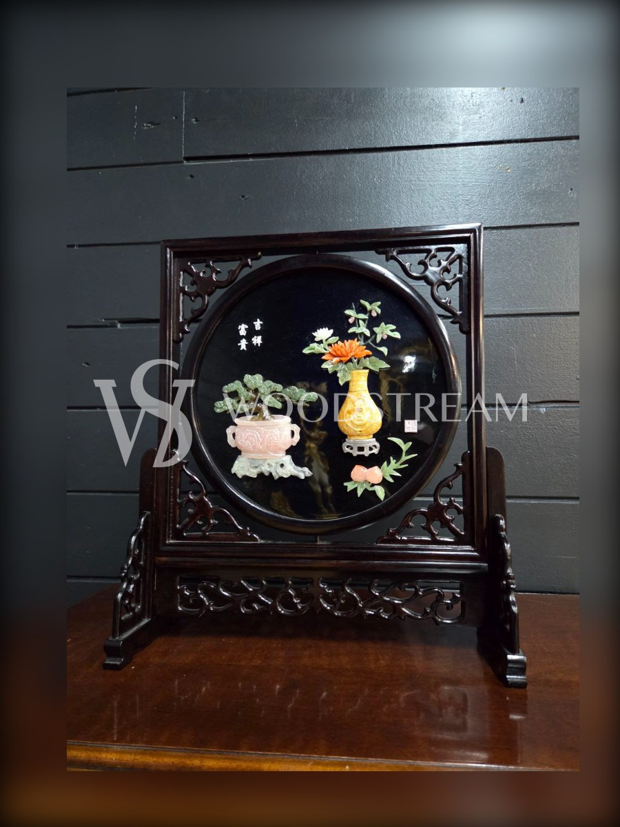 Декоративный элемент настольный/Панно в стиле шинуазри на подставке