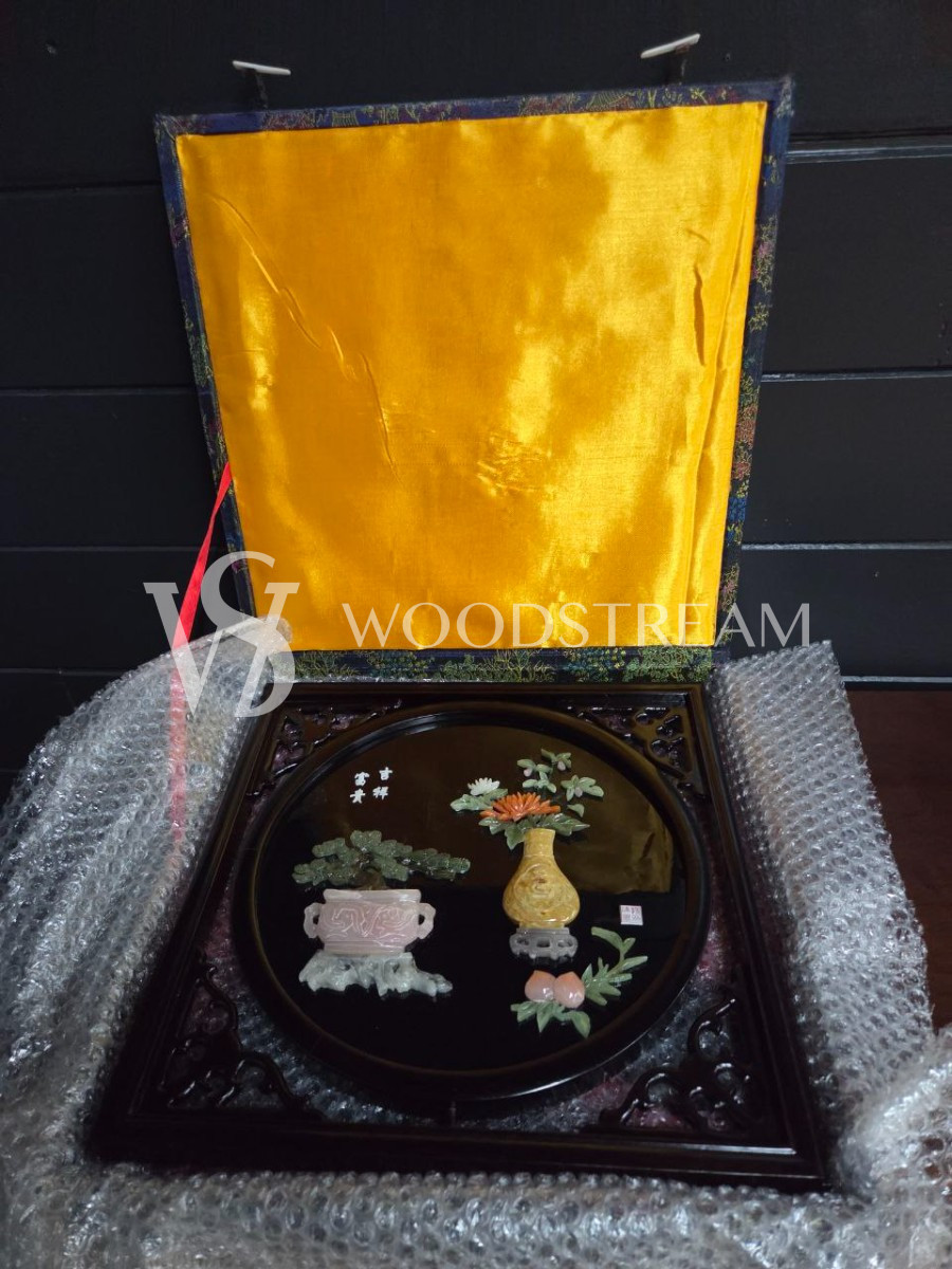 Декоративный элемент настольный/Панно в стиле шинуазри на подставке