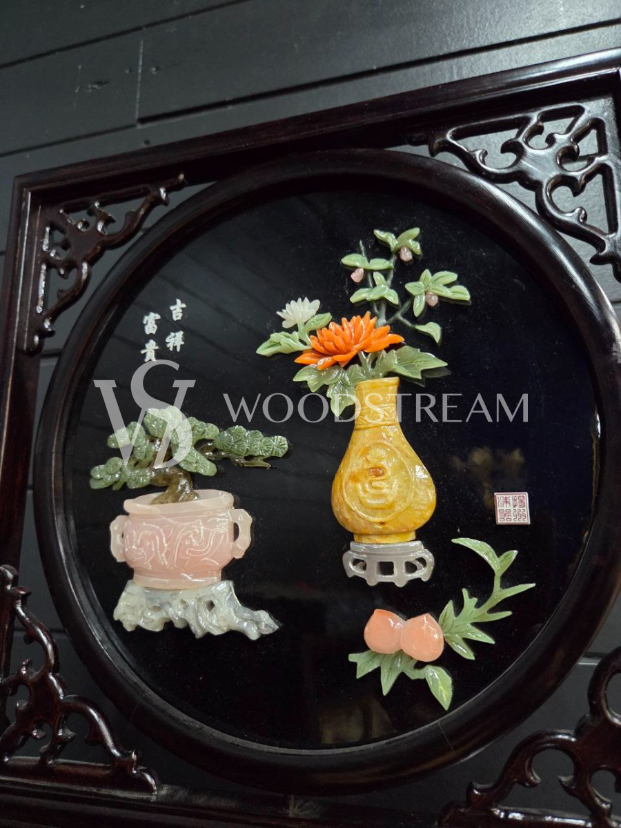 Декоративный элемент настольный/Панно в стиле шинуазри на подставке