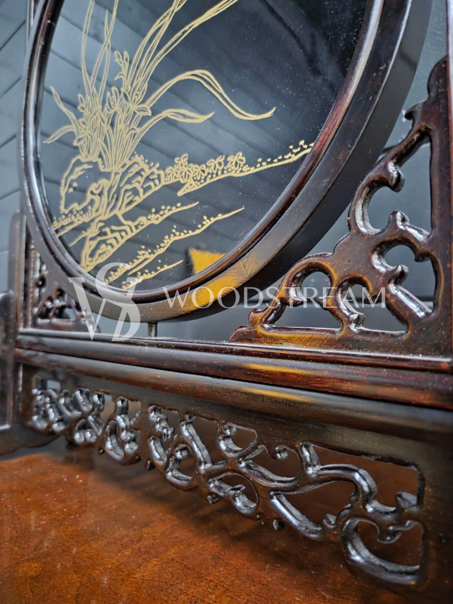 Декоративный элемент настольный/Панно в стиле шинуазри на подставке