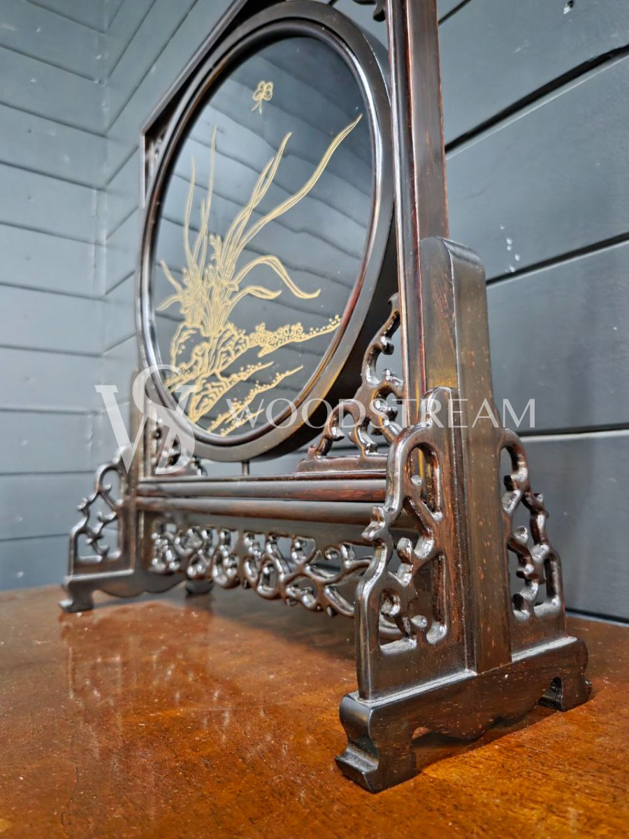 Декоративный элемент настольный/Панно в стиле шинуазри на подставке