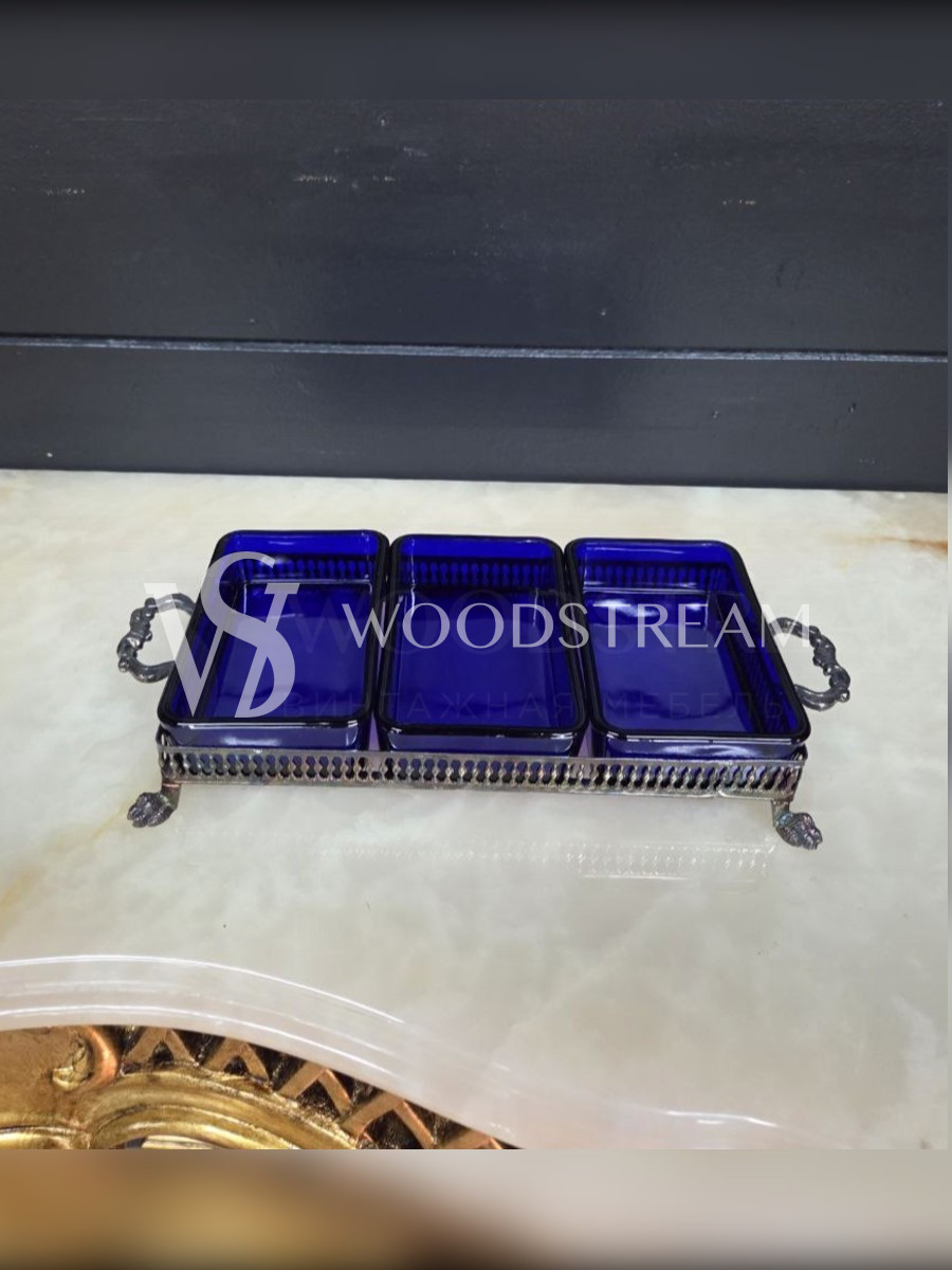 Тарелка/Менажница на подносе винтажная