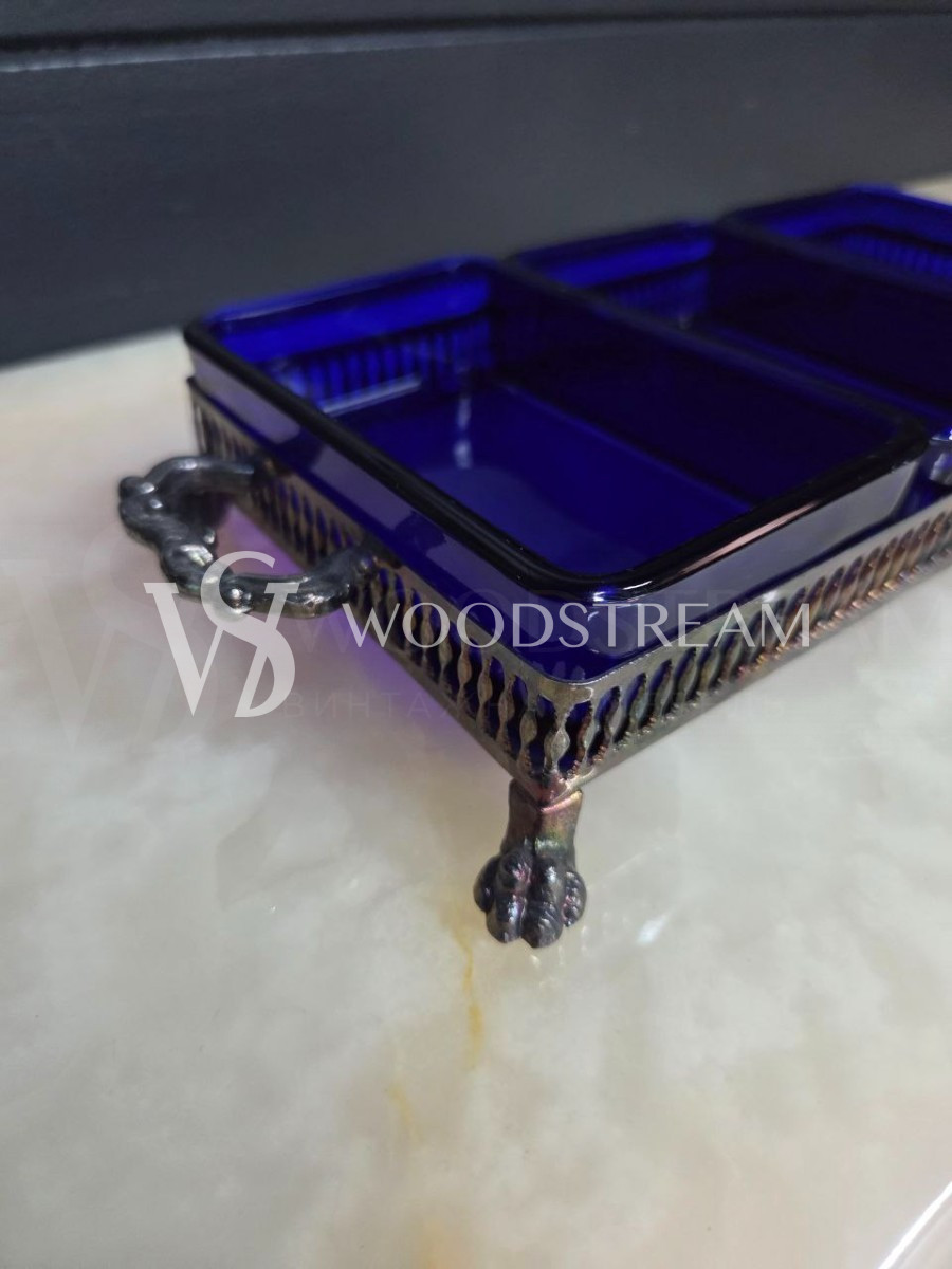 Тарелка/Менажница на подносе винтажная