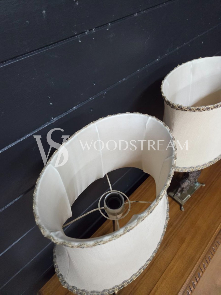 Лампа настольная со скульптурой всадника на коне 2 штуки