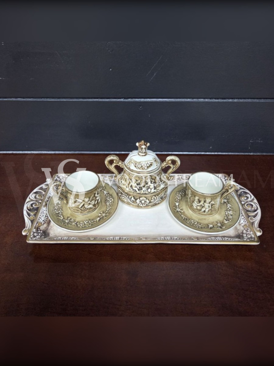 Сервиз чайный/кофейный на 2 персоны на подносе Каподимонте