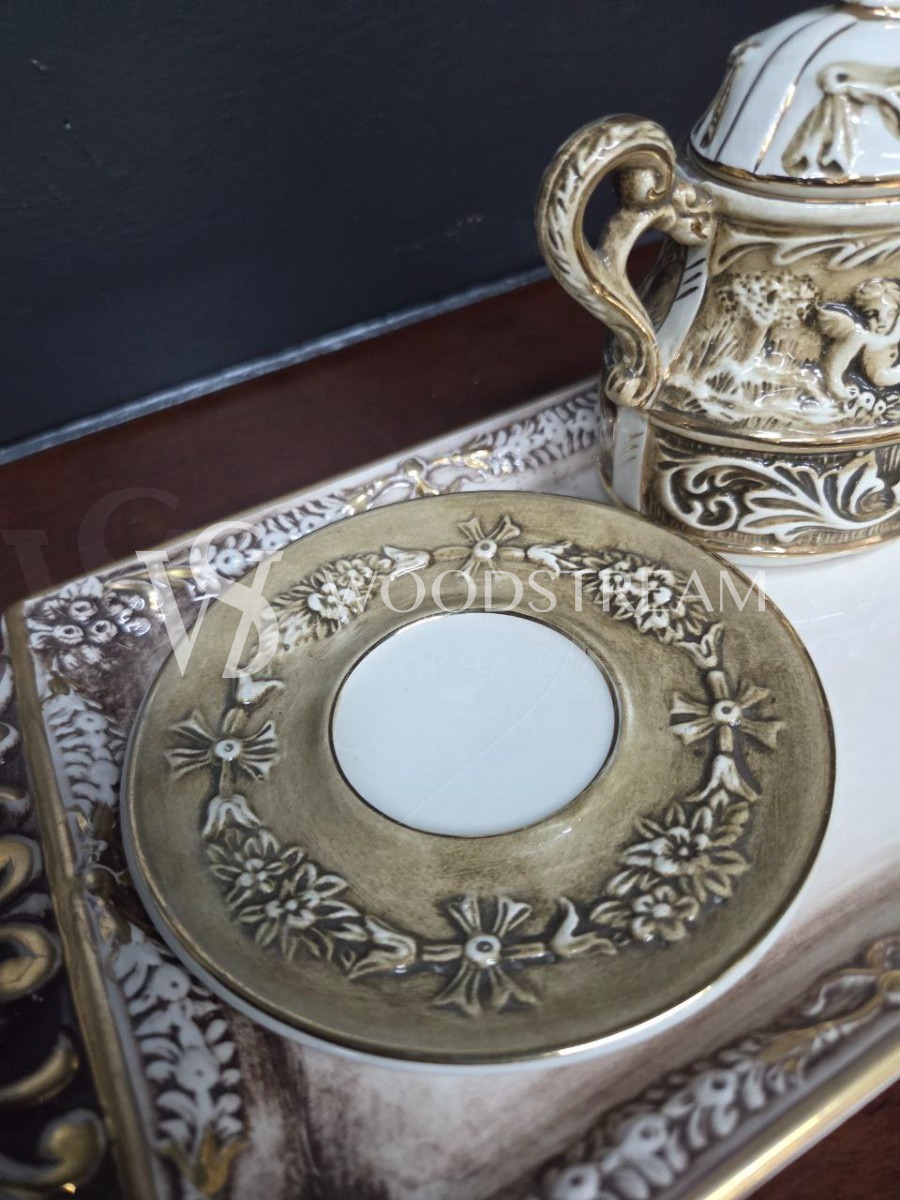 Сервиз чайный/кофейный на 2 персоны на подносе Каподимонте