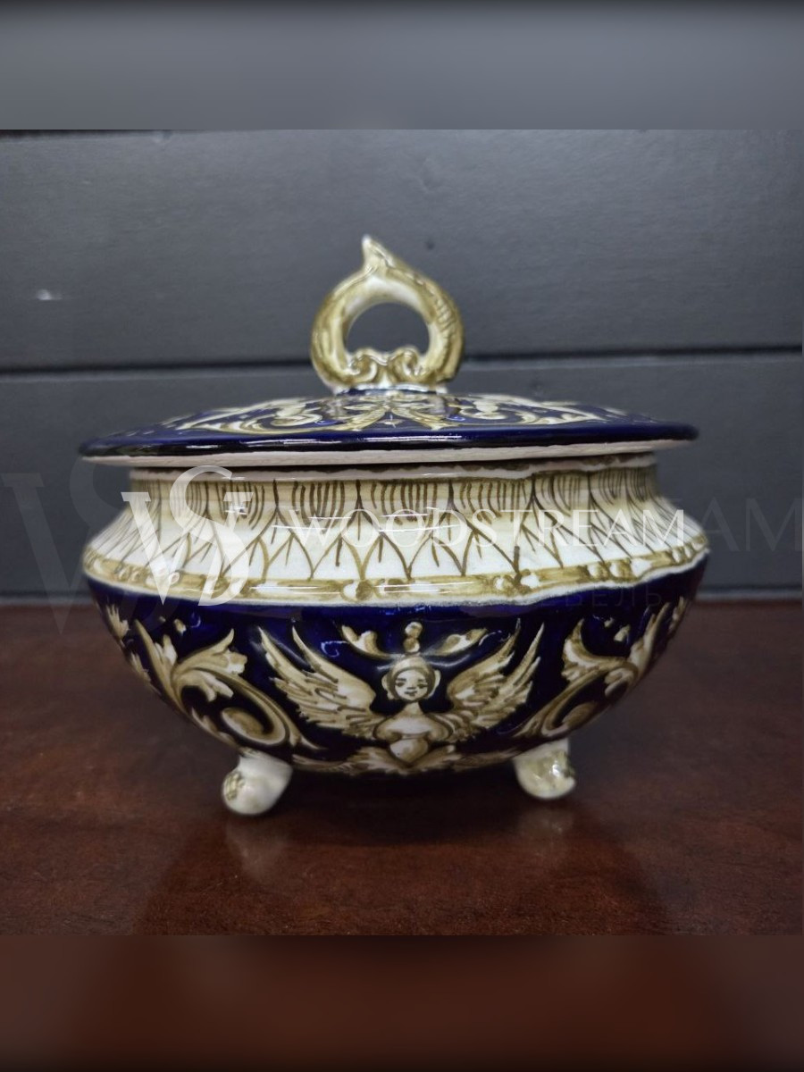 Ваза с крышкой/Шкатулка/Конфетница винтажная