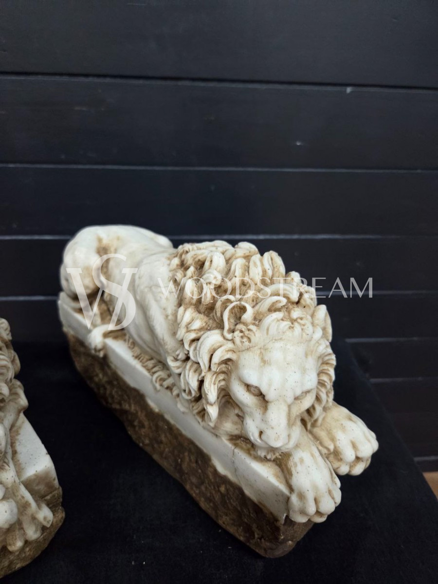 Статуэтка/Скульптура 2 штуки Спящий и пробуждающийся лев