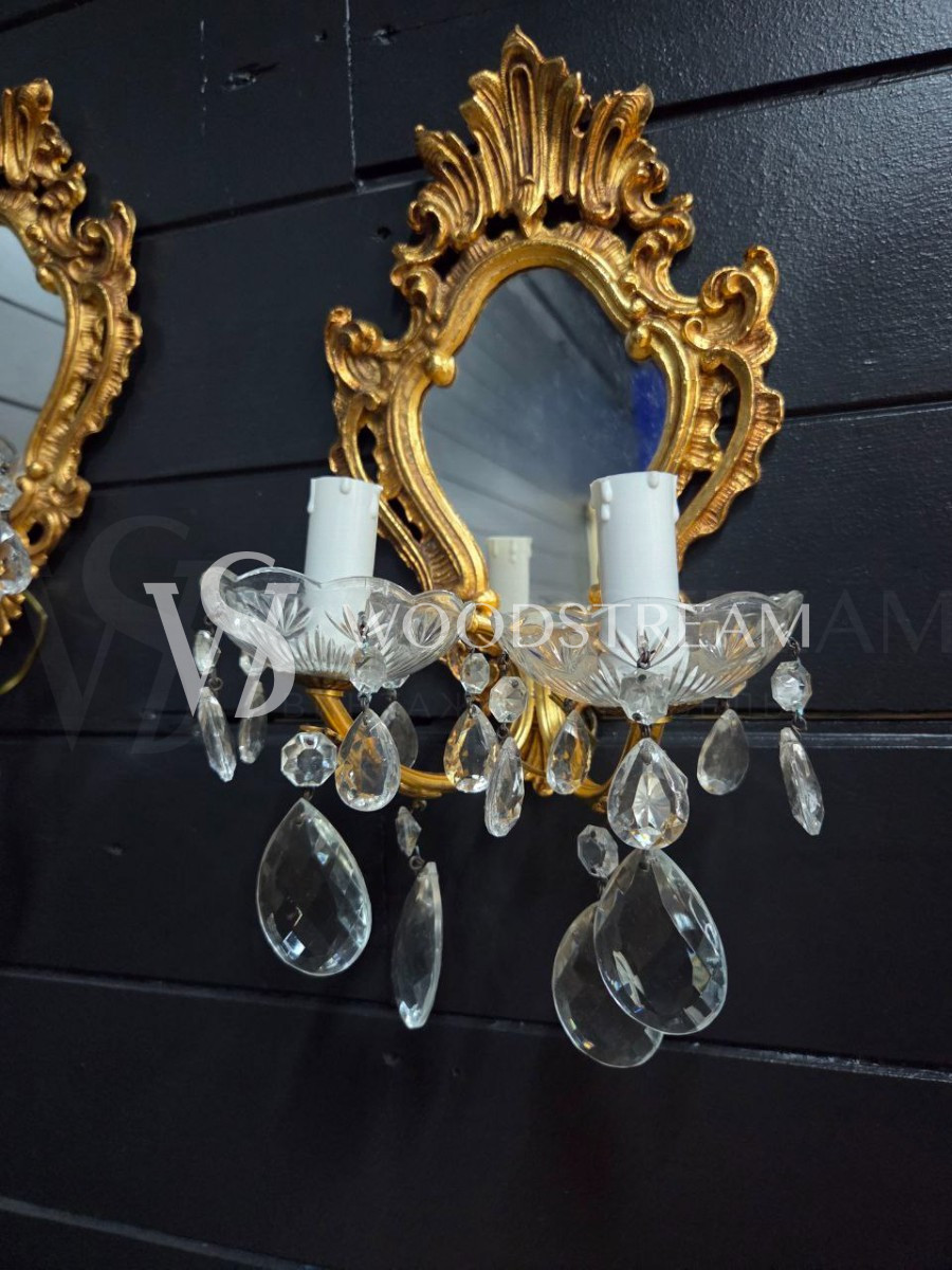 Бра с зеркалом в стиле Людовика XV 2 штуки