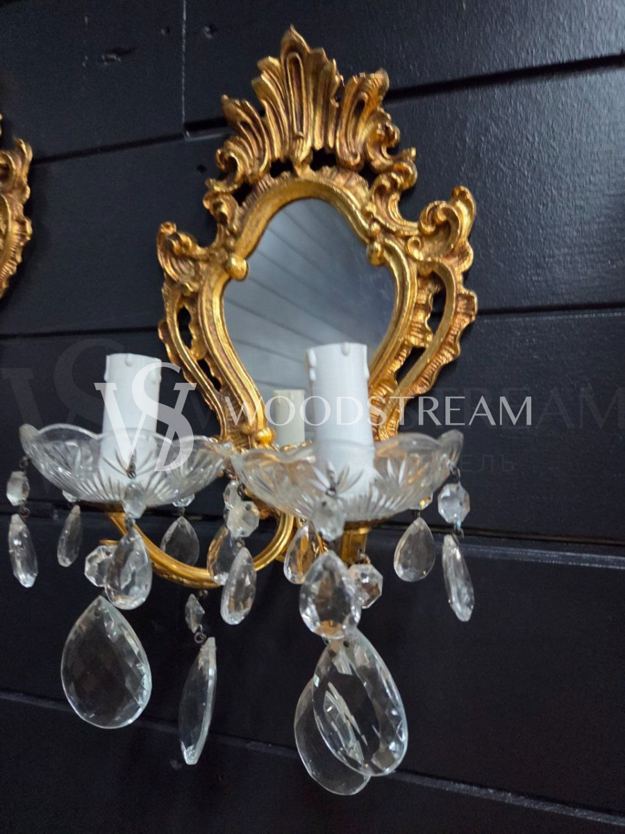 Бра с зеркалом в стиле Людовика XV 2 штуки
