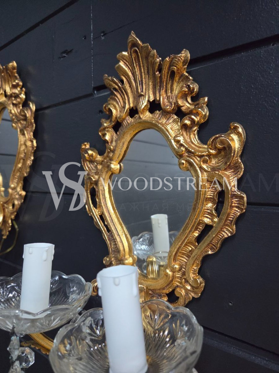 Бра с зеркалом в стиле Людовика XV 2 штуки