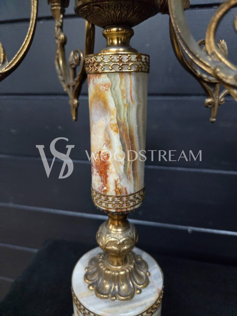 Комплект каминный: Часы и Подсвечник 2 штуки