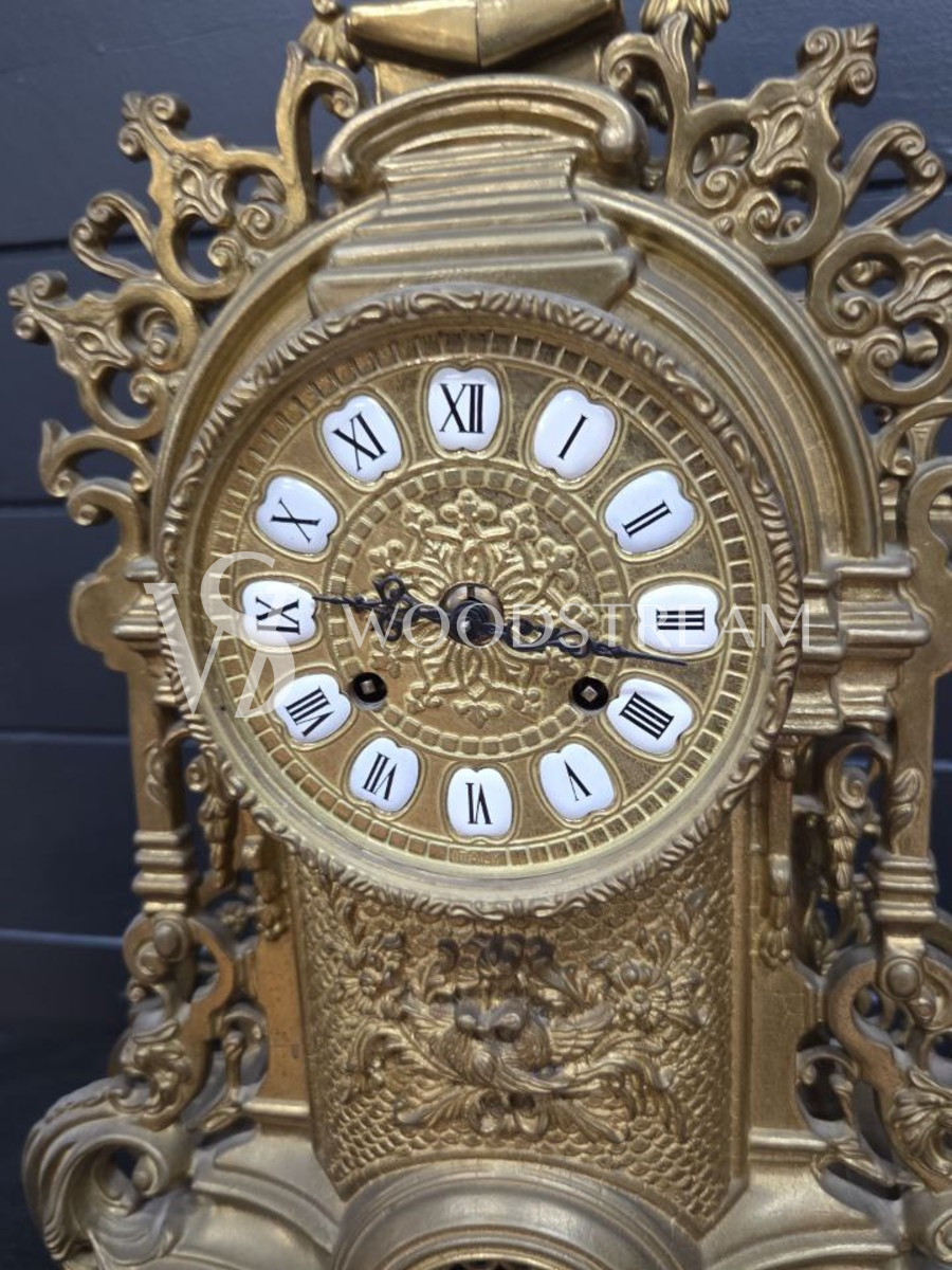 Комплект каминный: Часы и Подсвечник 2 штуки