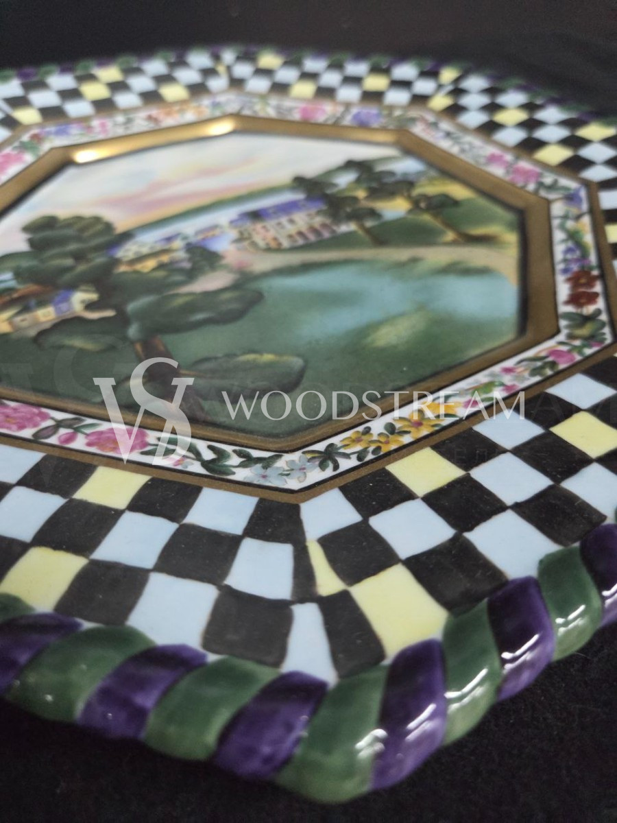 Тарелка декоративная в стиле Маккензи Чайлдс