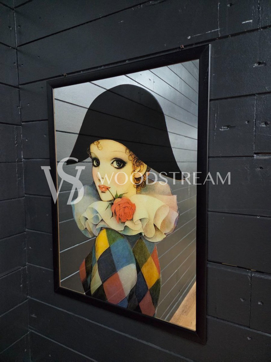 Картина зеркальная/Зеркало настенное с рисунком Арлекин