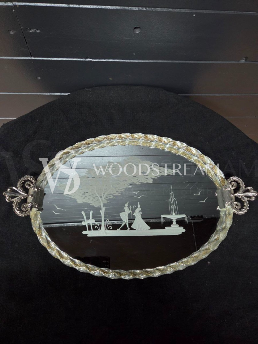 Набор: Графин/Декантер и Бокал/Фужер 6 штук на зеркальном подносе