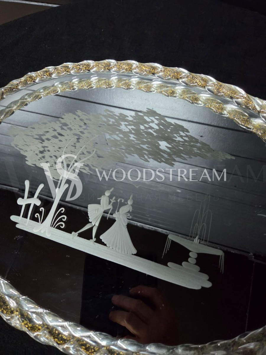 Набор: Графин/Декантер и Бокал/Фужер 6 штук на зеркальном подносе