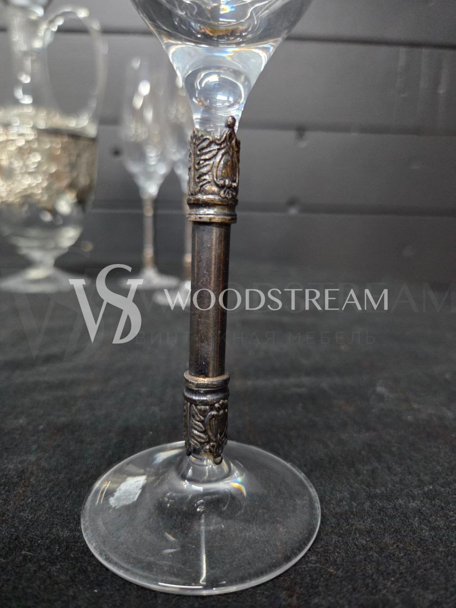 Набор: Графин/Декантер и Бокал/Фужер 6 штук на зеркальном подносе