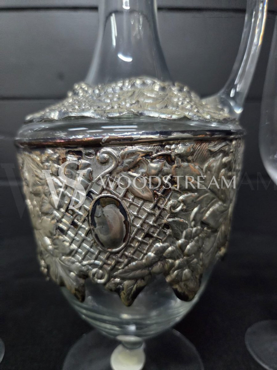 Набор: Графин/Декантер и Бокал/Фужер 6 штук на зеркальном подносе