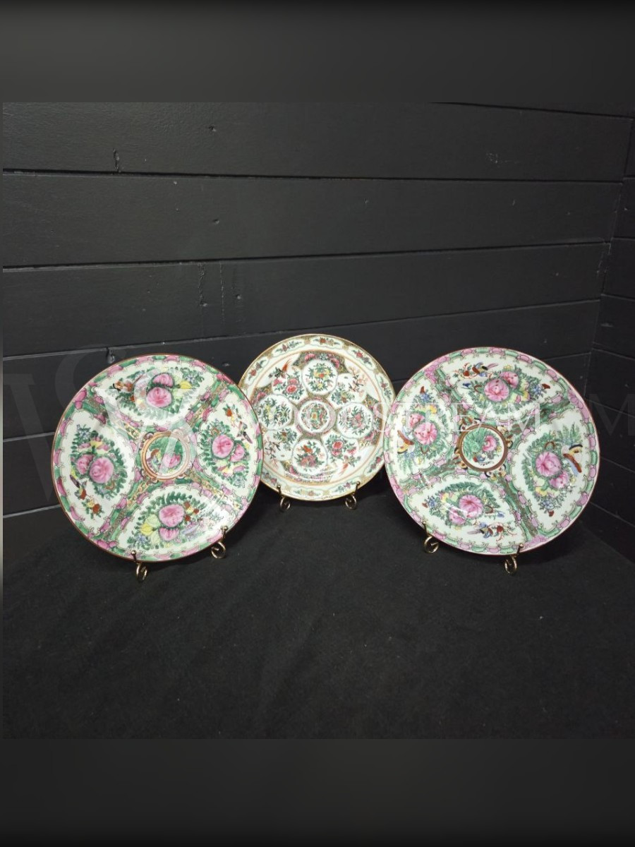 Комплект: Тарелка декоративная в стиле шинуазри 3 штуки