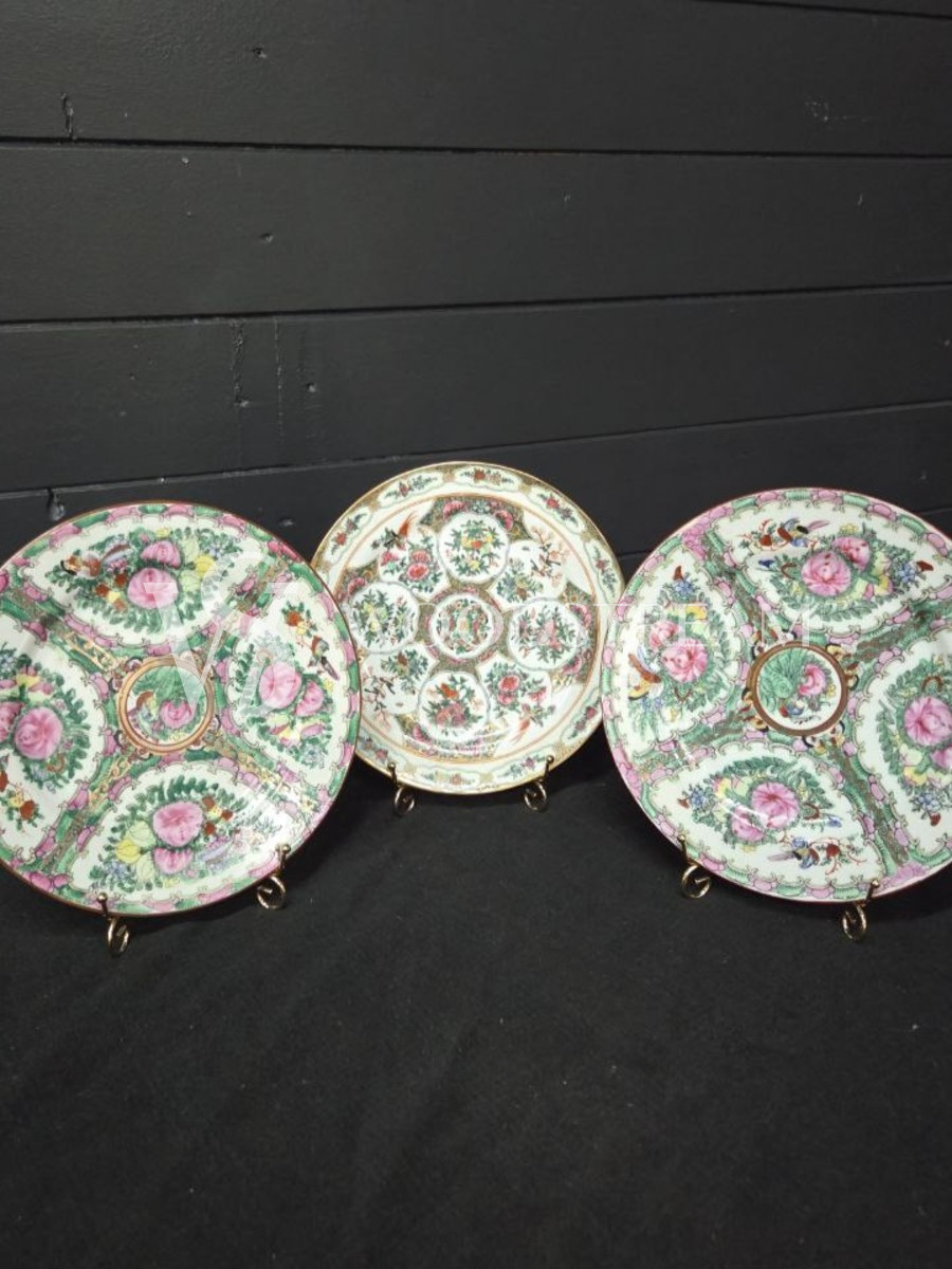 Комплект: Тарелка декоративная в стиле шинуазри 3 штуки