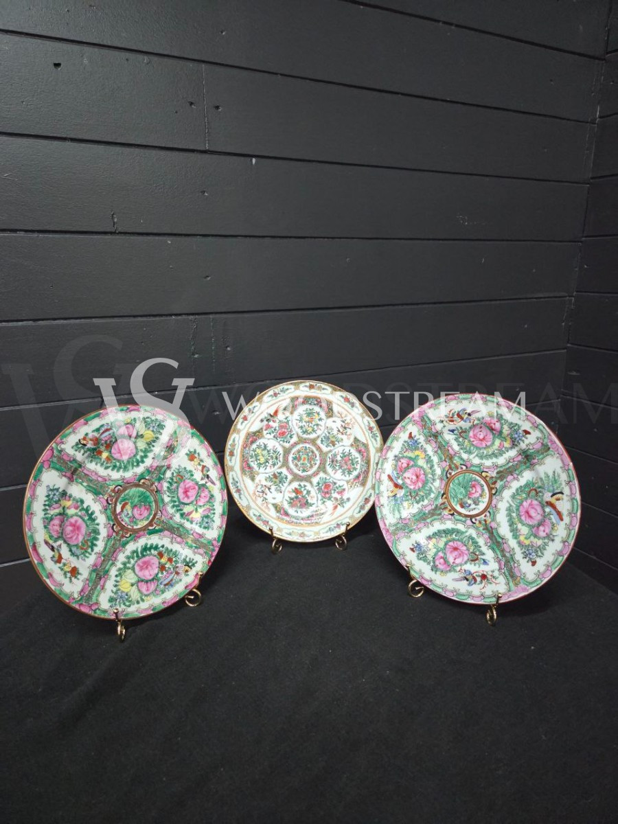 Комплект: Тарелка декоративная в стиле шинуазри 3 штуки