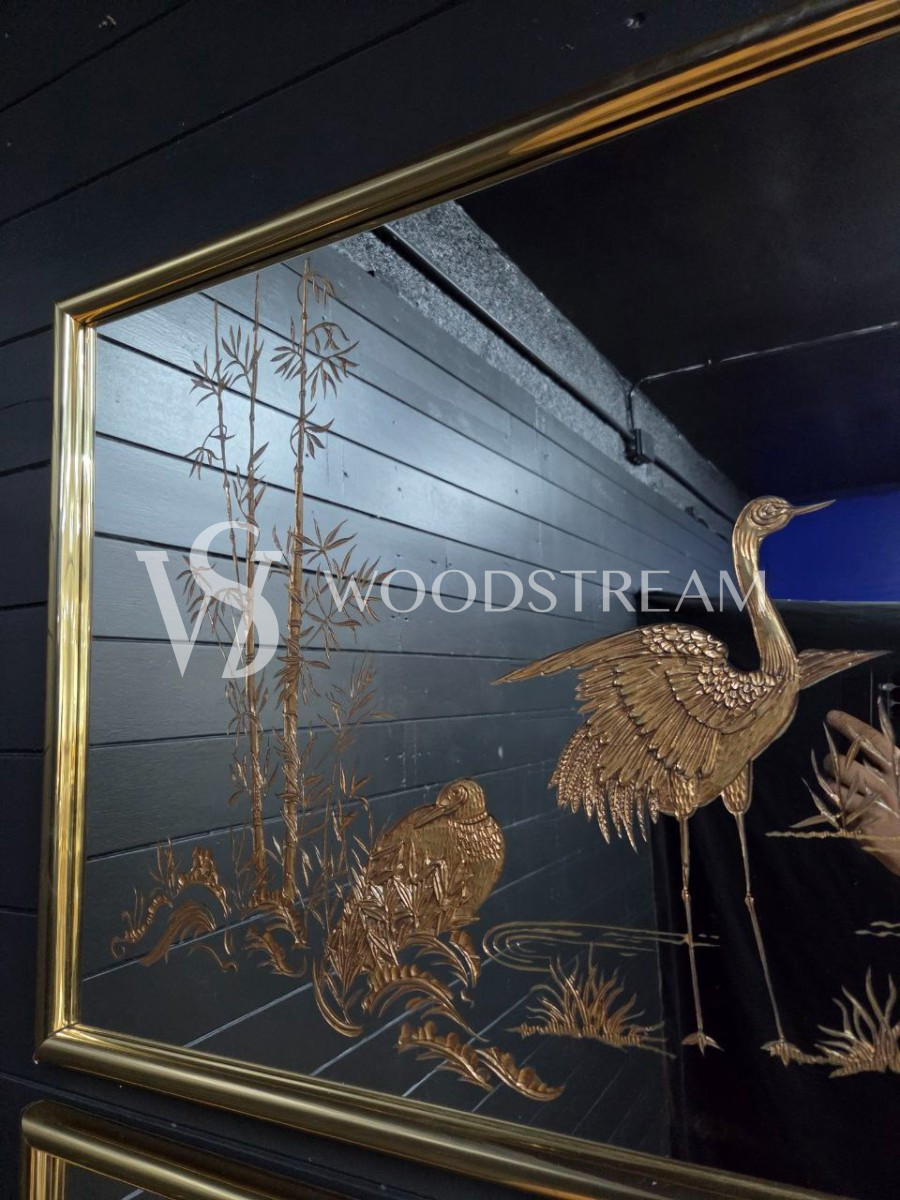 Картина зеркальная/Зеркало настенное с рисунком Птицы 2 штуки