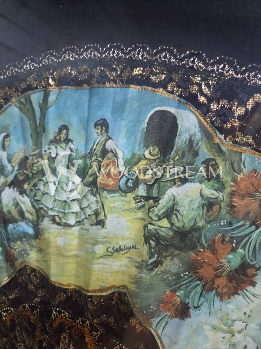 Веер настенный декоративный винтажный