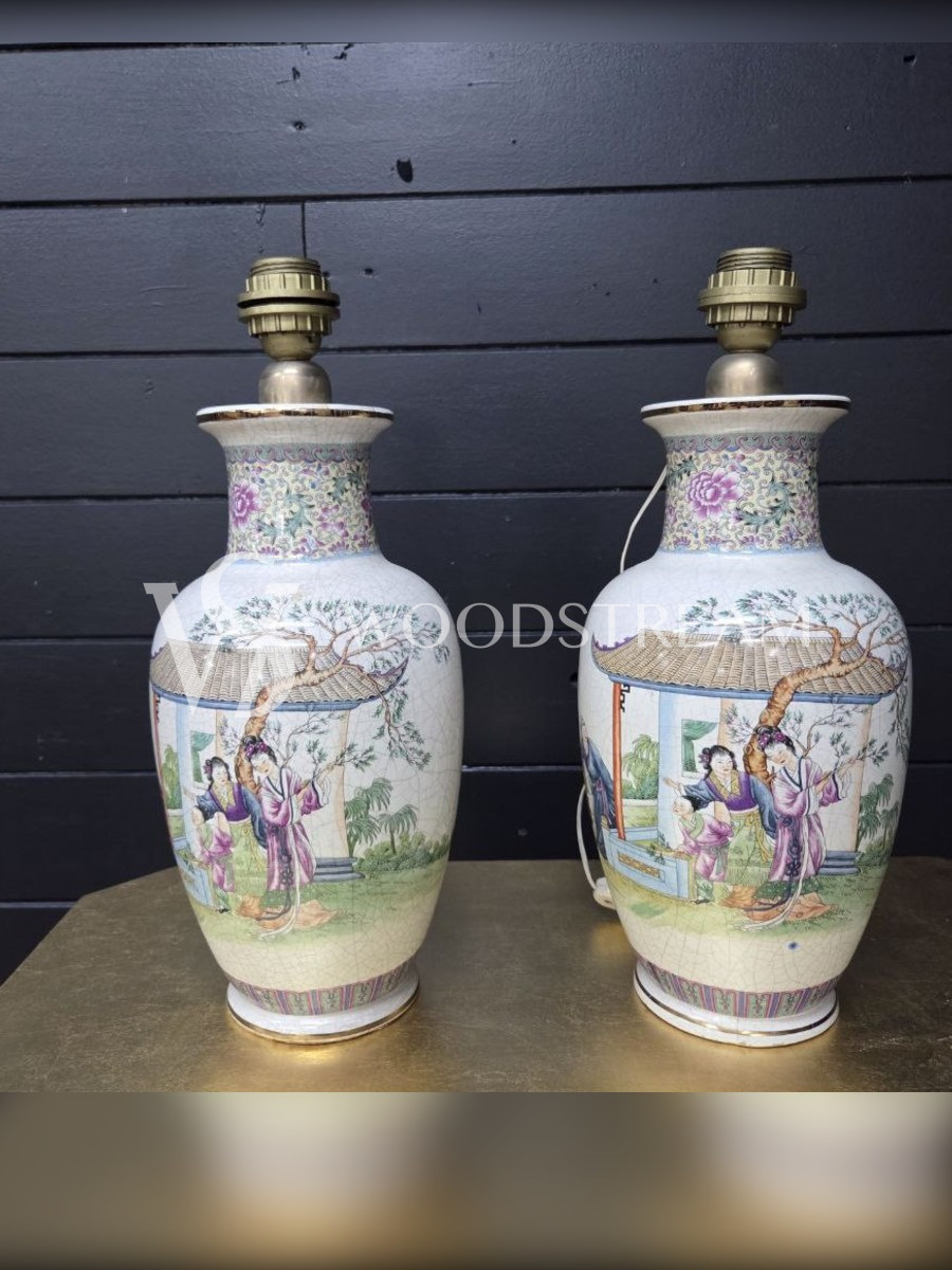 Лампа настольная в стиле шинуазри 2 штуки