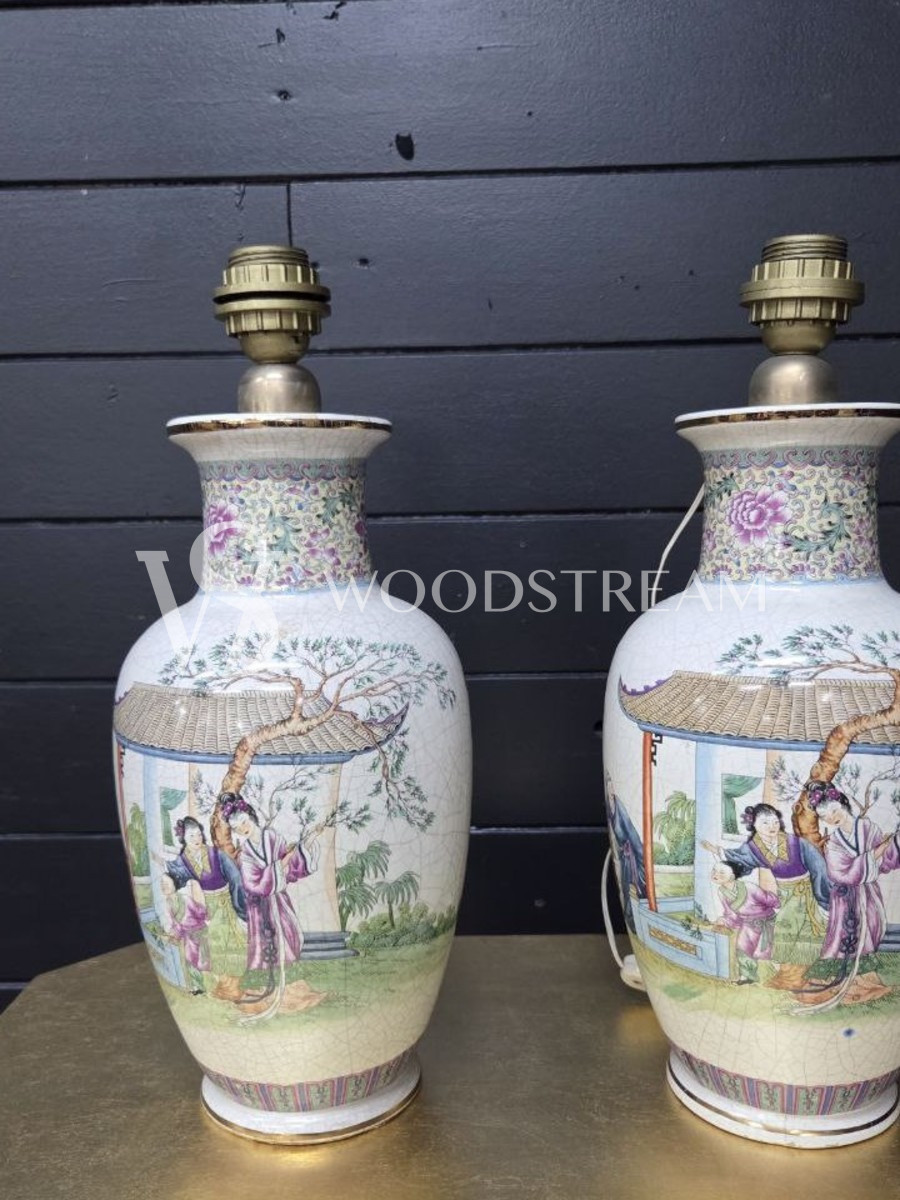 Лампа настольная в стиле шинуазри 2 штуки