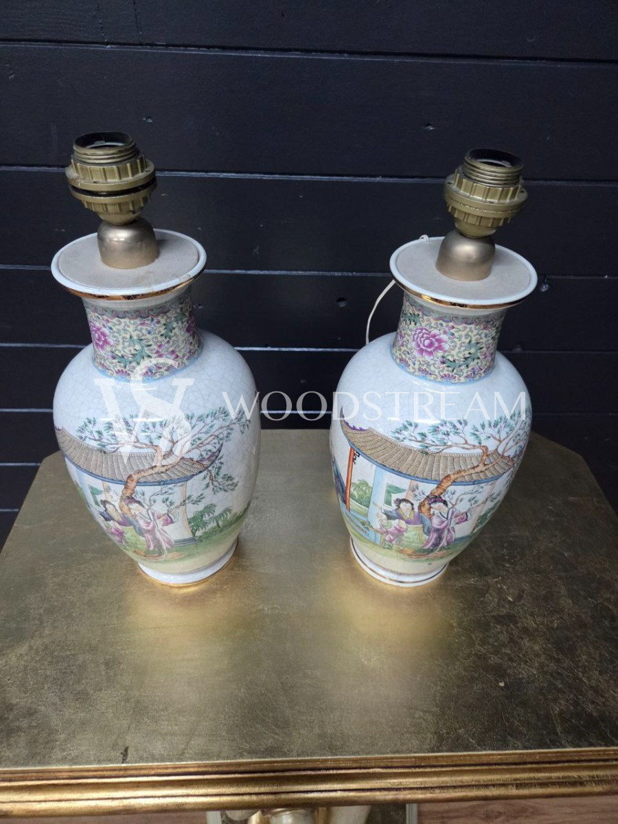 Лампа настольная в стиле шинуазри 2 штуки