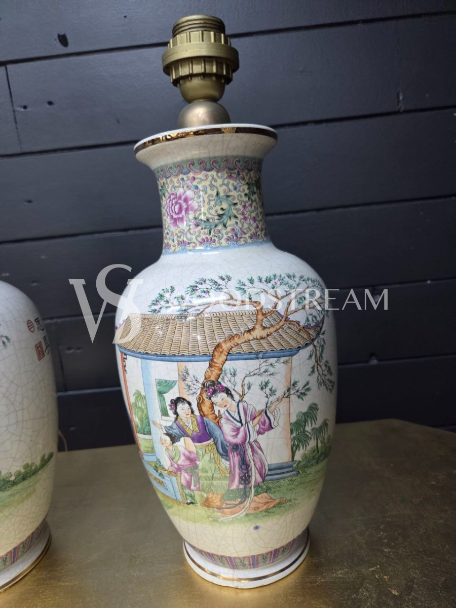 Лампа настольная в стиле шинуазри 2 штуки